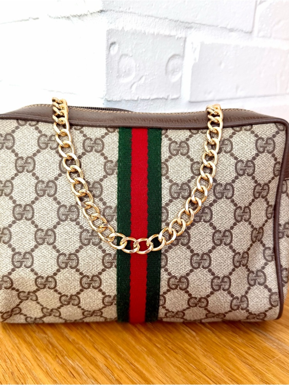 Gucci Authentic Vintage Ophidia Sherry Line Clutch / Crossbody Bag